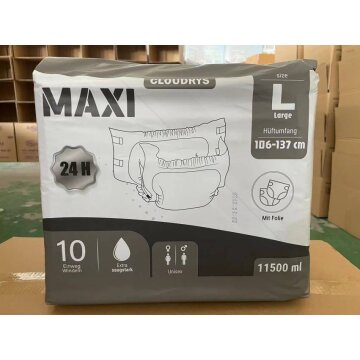 Cloudrys maxi Windeln mit Folie Gr. M schwarz mit 11500 ml